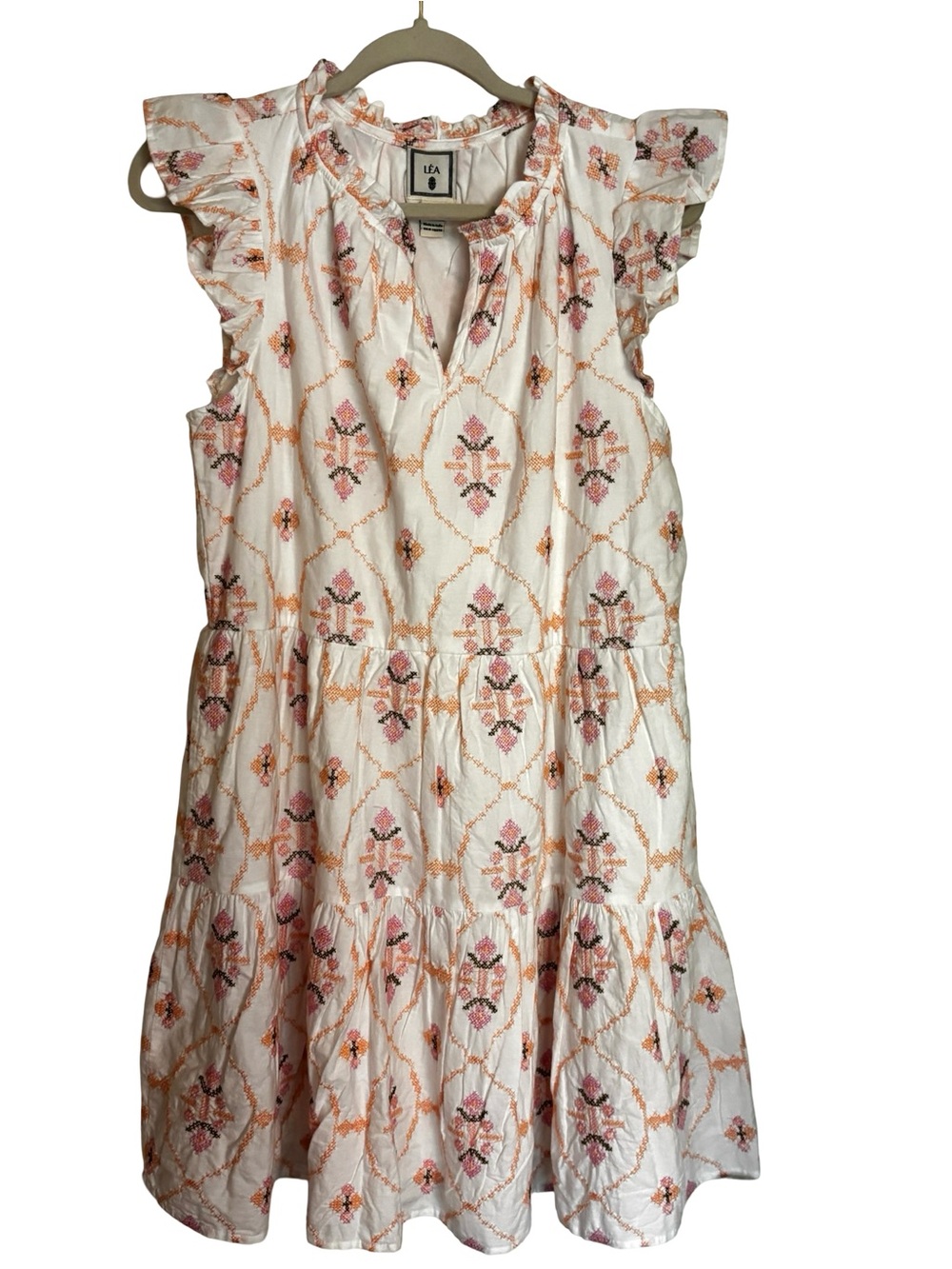 Embroidered Summer Cotton Mini Dress Size Medium NWOT - Picture 15 of 15